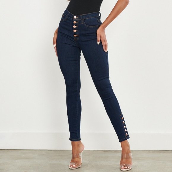 Vibrant MIU Snap Ankle Jeans #9062 - Picture 4 of 7